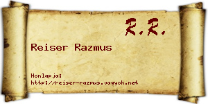 Reiser Razmus névjegykártya